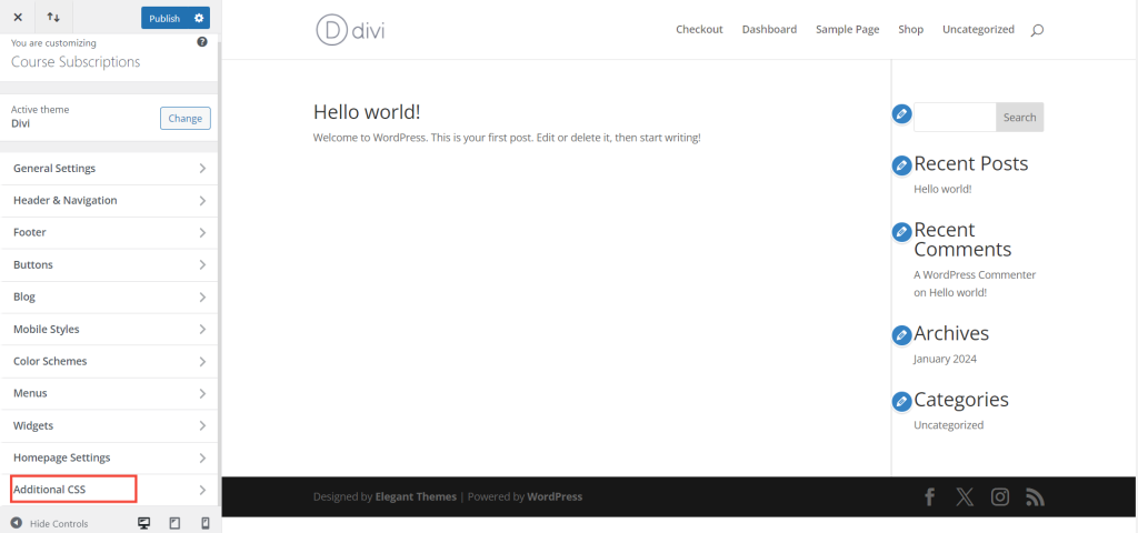 Additional CSS