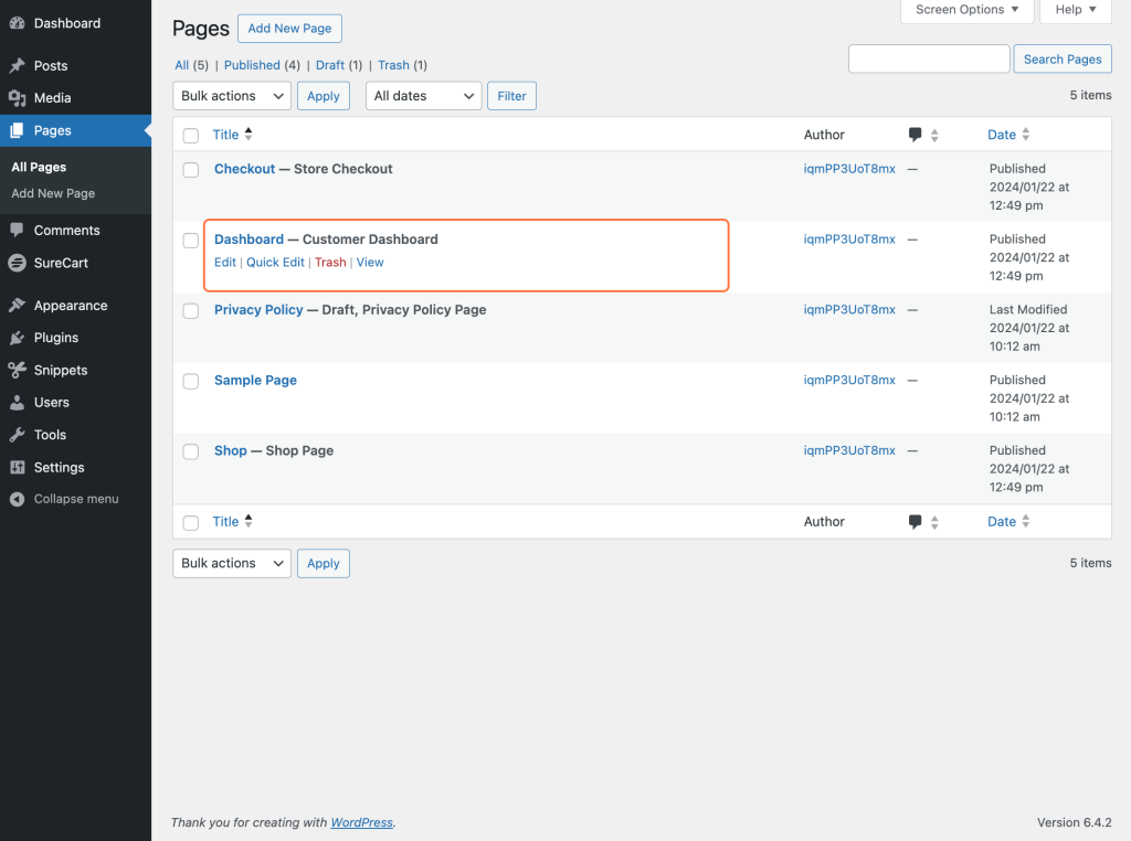 Customer Dashboard Shortcodes Dashboard - Customer Dashboard