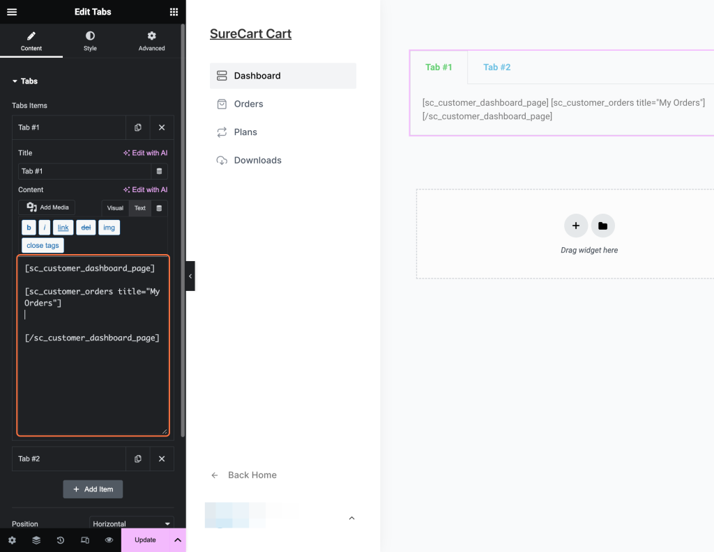 Customer Dashboard Shortcodes My Orders shortcode