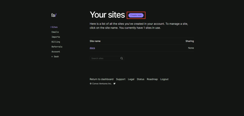 Fathom Analytics Integration Guide Create new