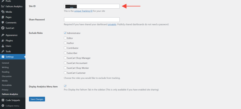 Fathom Analytics Integration Guide Site ID