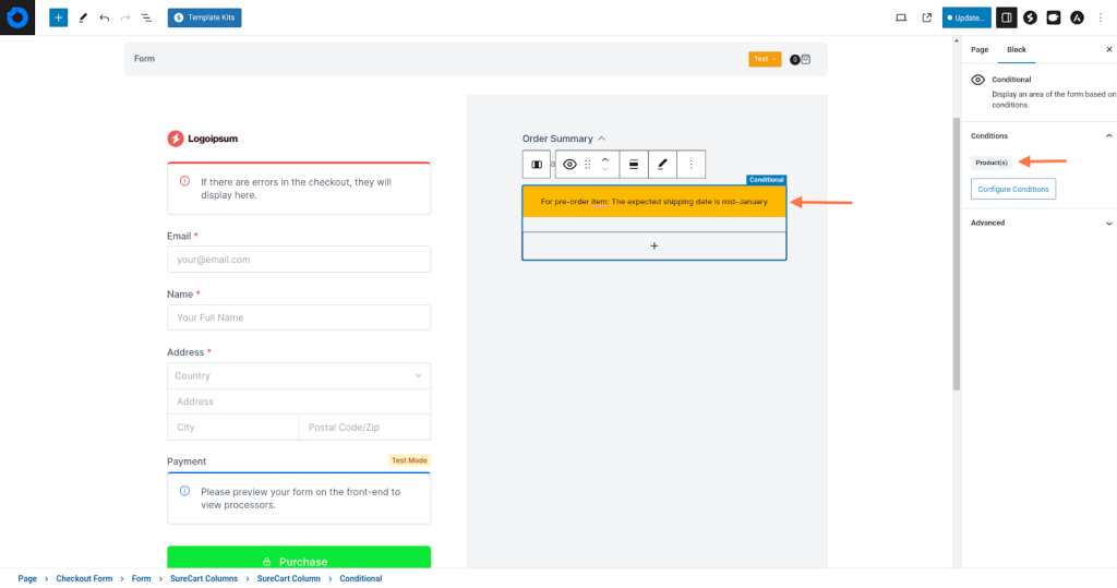 Create Advanced Checkouts With the Conditional Block Insert a paragraph