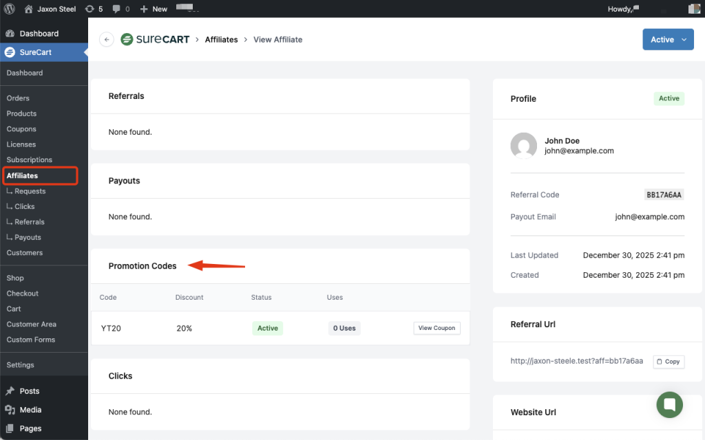 How to Create Affiliate Coupon Codes in SureCart Image 156 1024x640