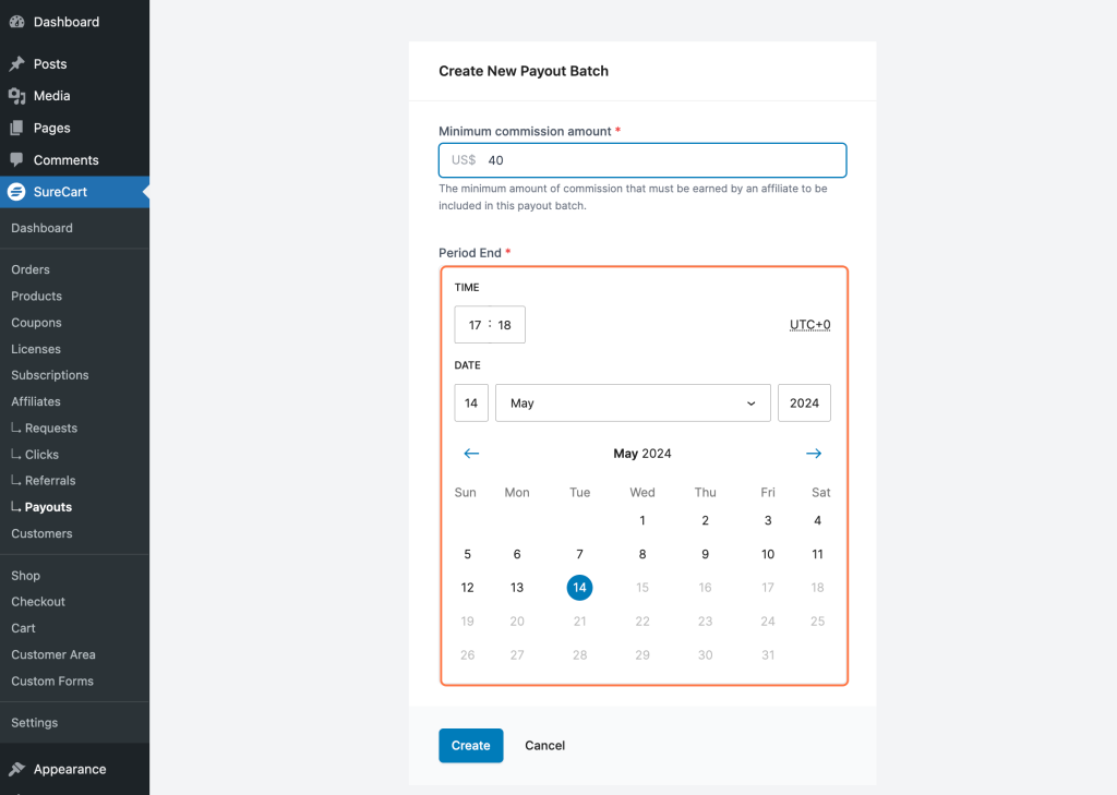 Managing Affiliates in SureCart Period End