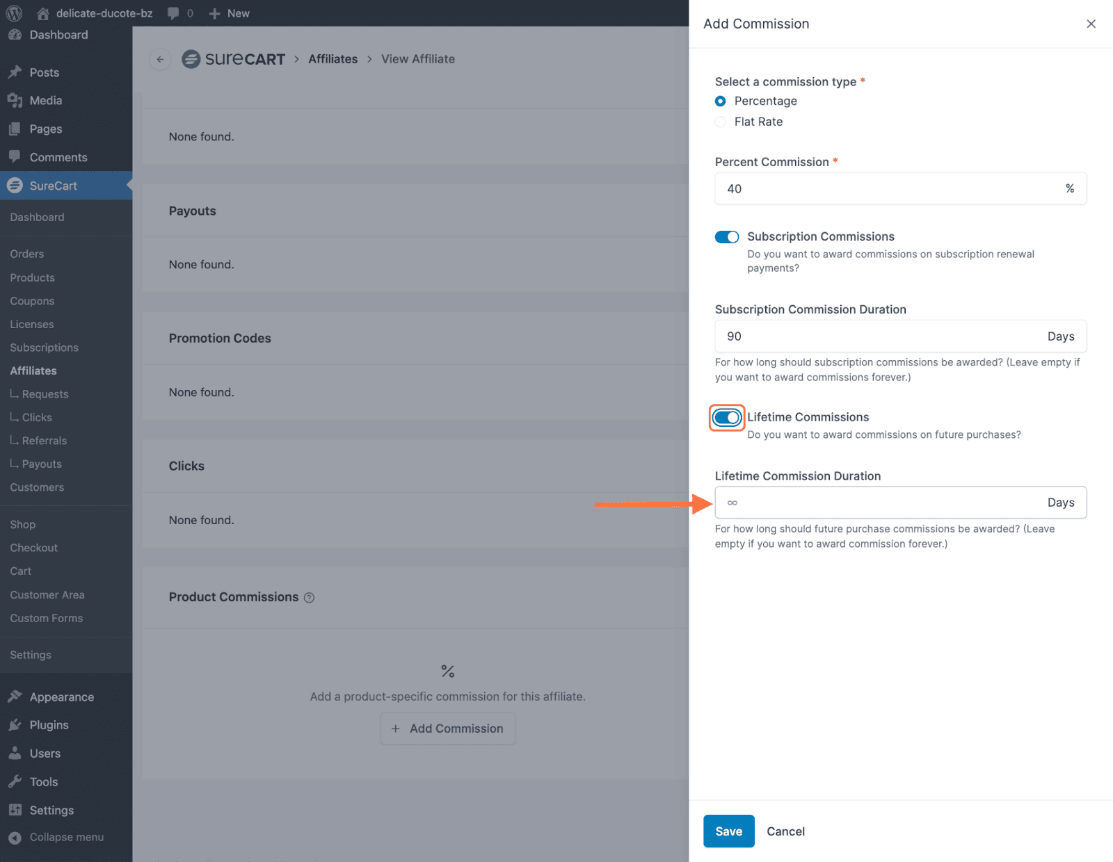 How to Override Commission Amounts for Certain Affiliates lifetime commissions