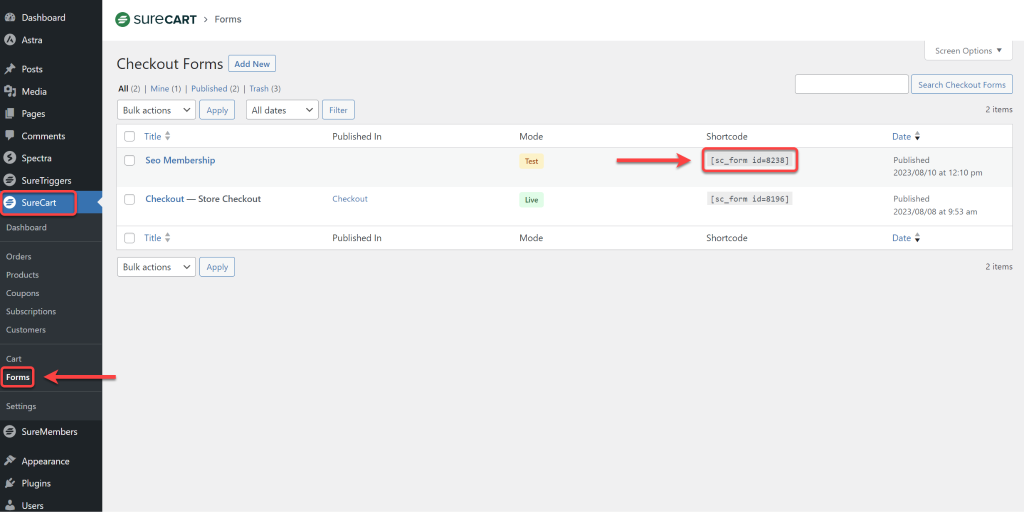 Inserting Checkout Form On a Page Using Elementor shortcode