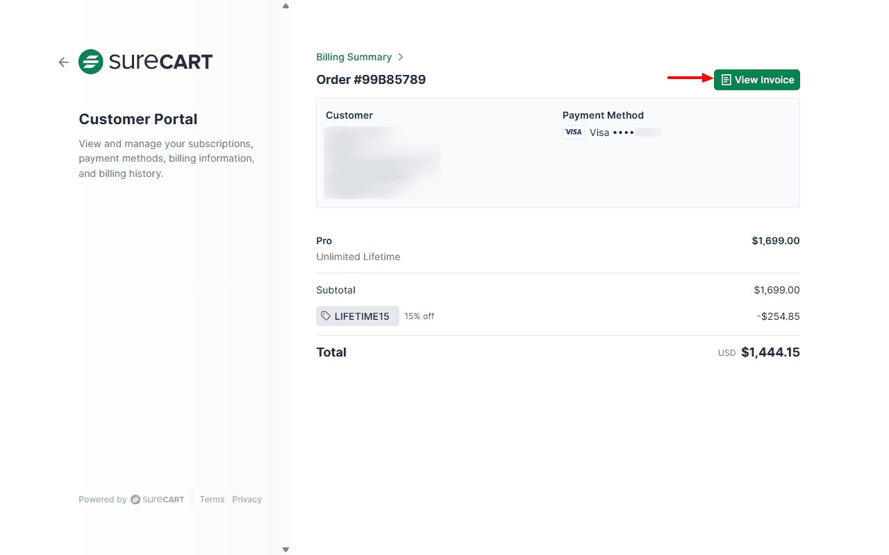 How to Download SureCart Purchase Invoice Image 3