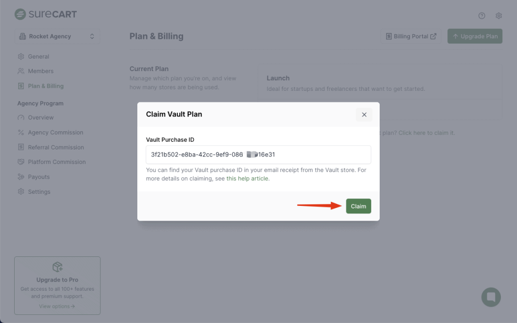Vault - Redeem & Manage Your SureCart Pro Plan Image 11 1024x640