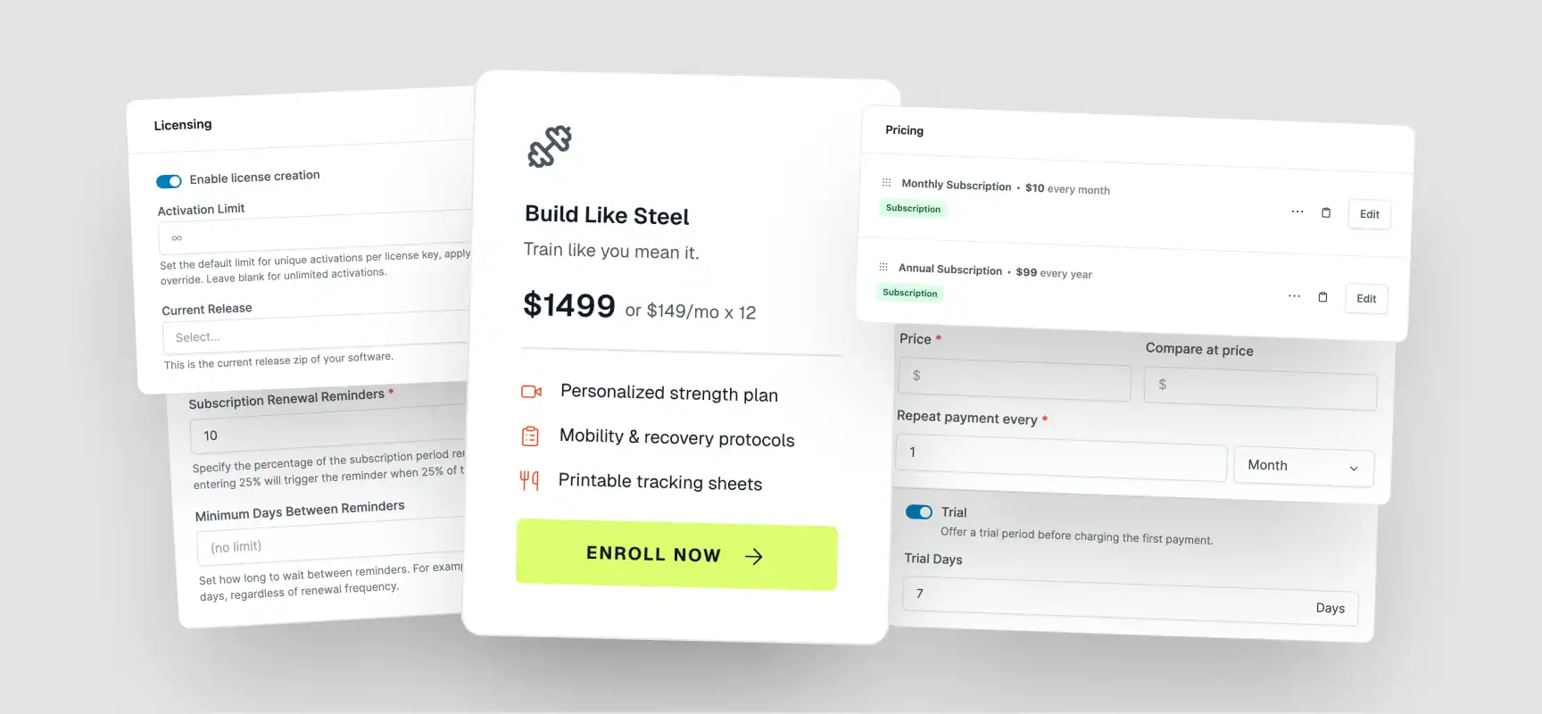 Features Subscription Management & Licensing - Feature Visual