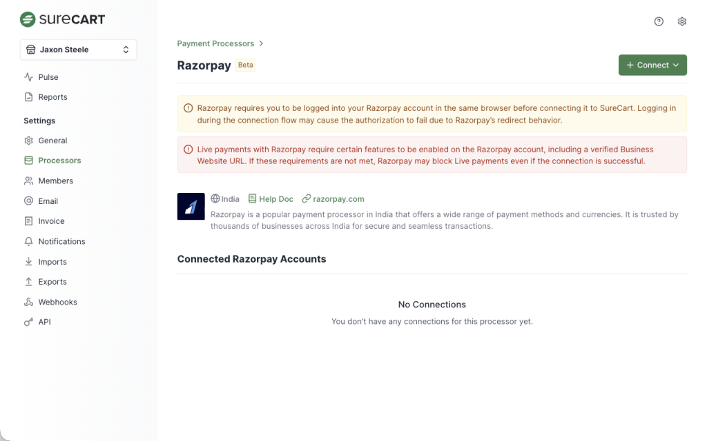 How to Connect Razorpay Payment Processor Image 11 1024x640