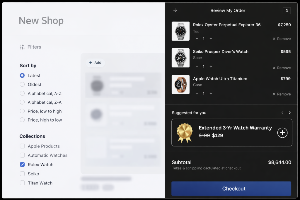 Option to display order bumps in slide-out cart in surecart demo