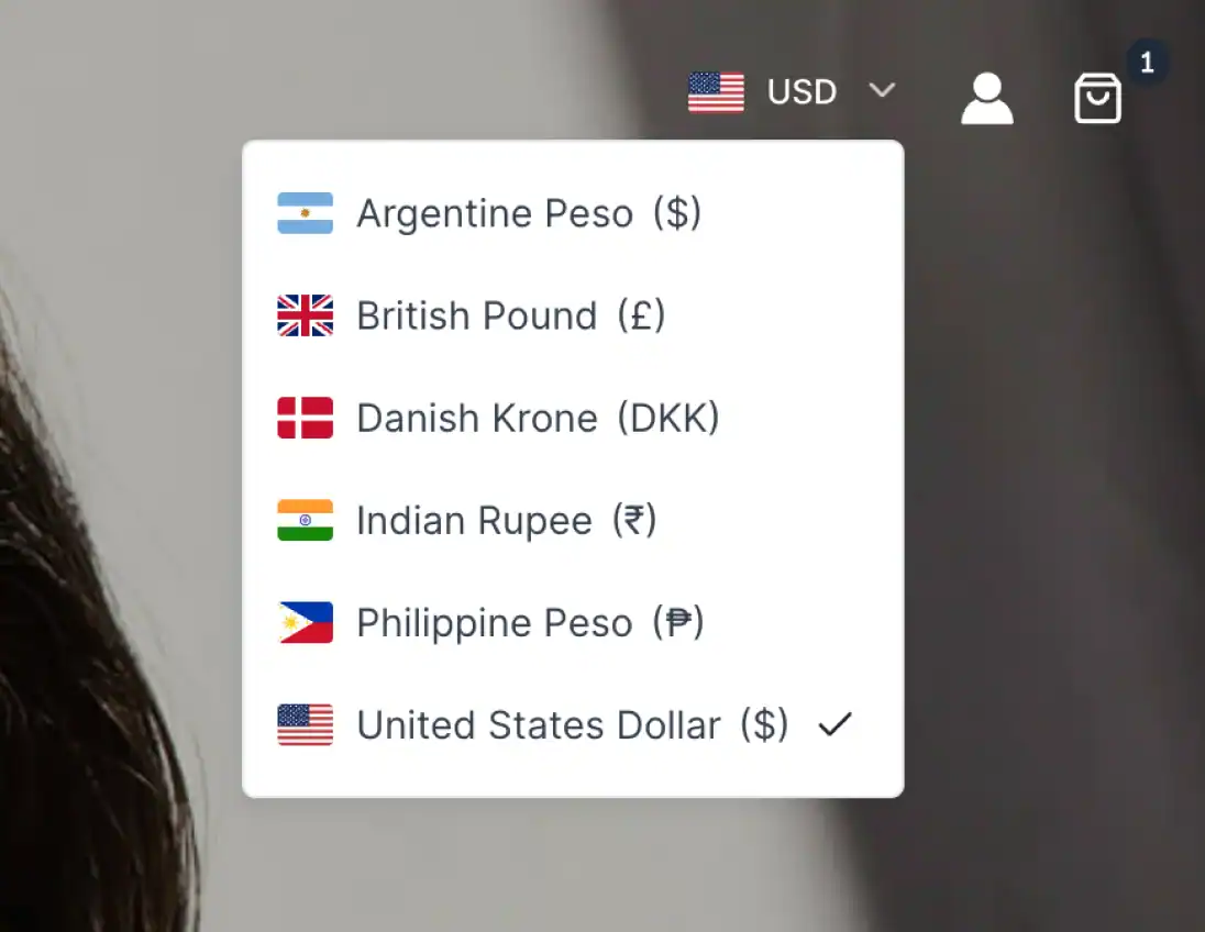 SureCart multi-currency pricing display for international customers