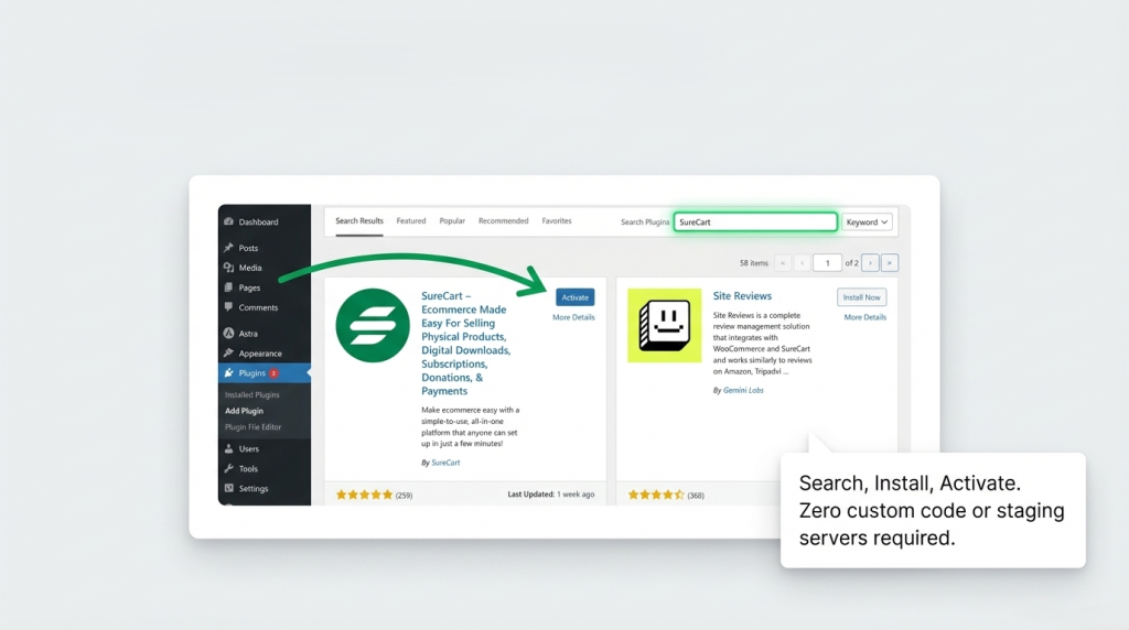 Step 1 Install SureCart On Your WordPress Site 1 1024x572