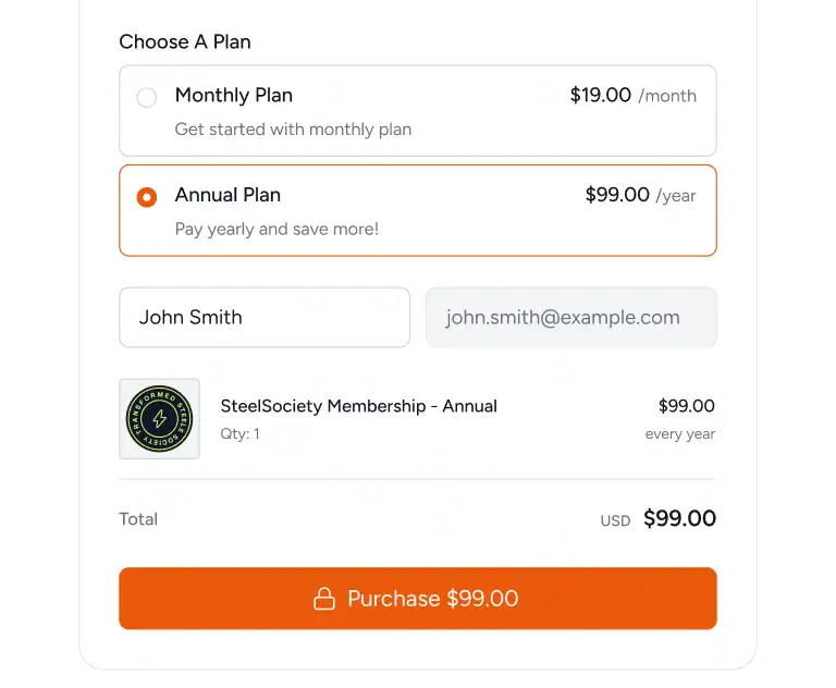SureCart recurring subscription billing checkout screen