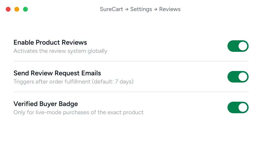 Product Reviews SureCart Reviews