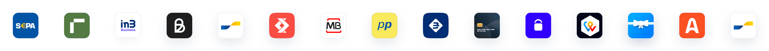 Supported payment method logos row 2 — iDEAL, SEPA, Klarna, Bancontact and more