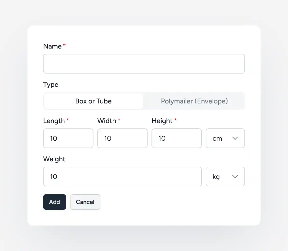 Shipping & Fulfillment Parcel Templates