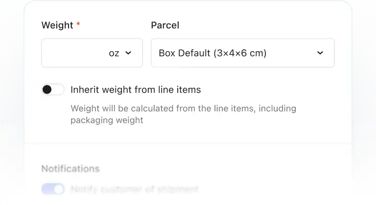 Shipping & Fulfillment Product Weight