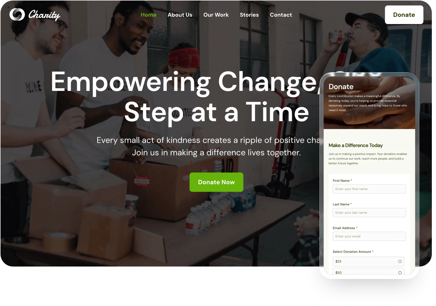 SureCart donation page template for nonprofits on WordPress